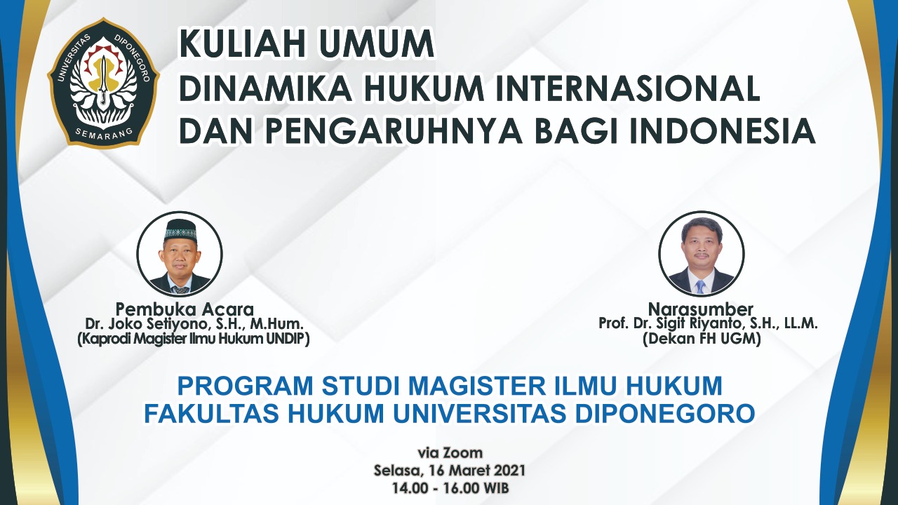 Public Lecture: Dynamics of International Law and Its Impact on Indonesia